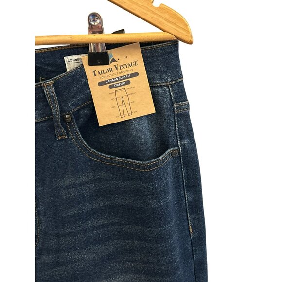 Tailor Vintage Men's Canaan Slim Fit Stretch Jeans 32x32 Classic Denim Blue NWT - Picture 2 of 4